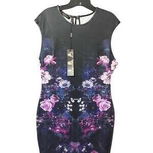 Kardashian Kollection Women's Sleeveless Sheath Dress-Floral Plaid